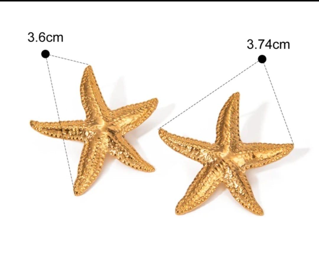 18K Gold-Plated Starfish Statement Earrings