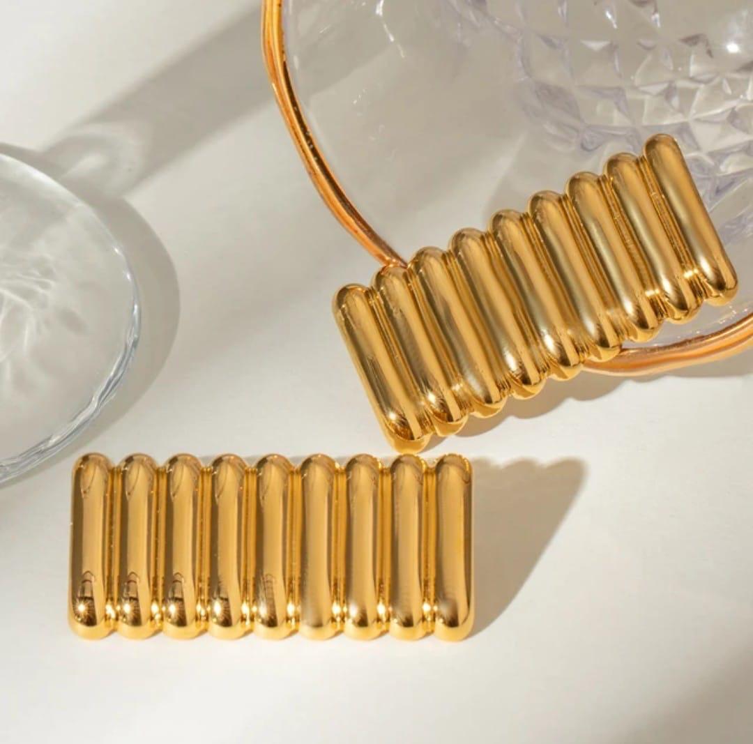18K Gold-Plated Modern Bar Earrings