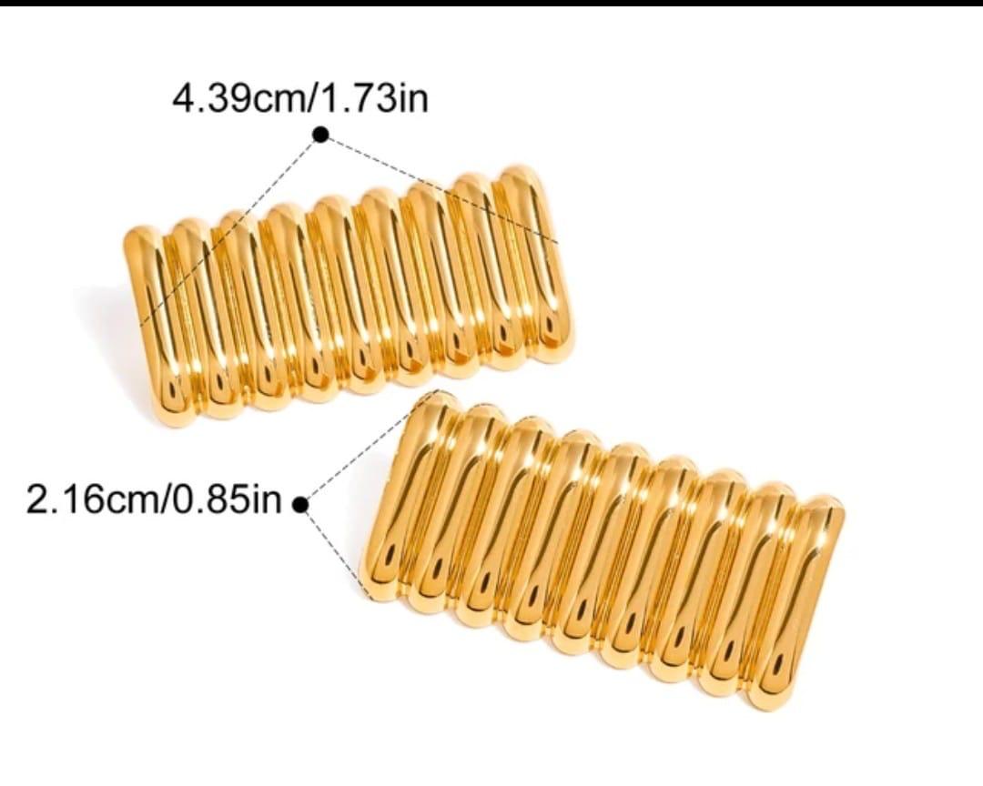 18K Gold-Plated Modern Bar Earrings