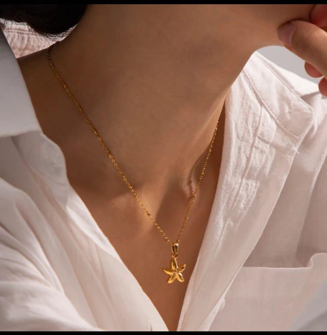 18K Gold-Plated Starfish Pendant Necklace