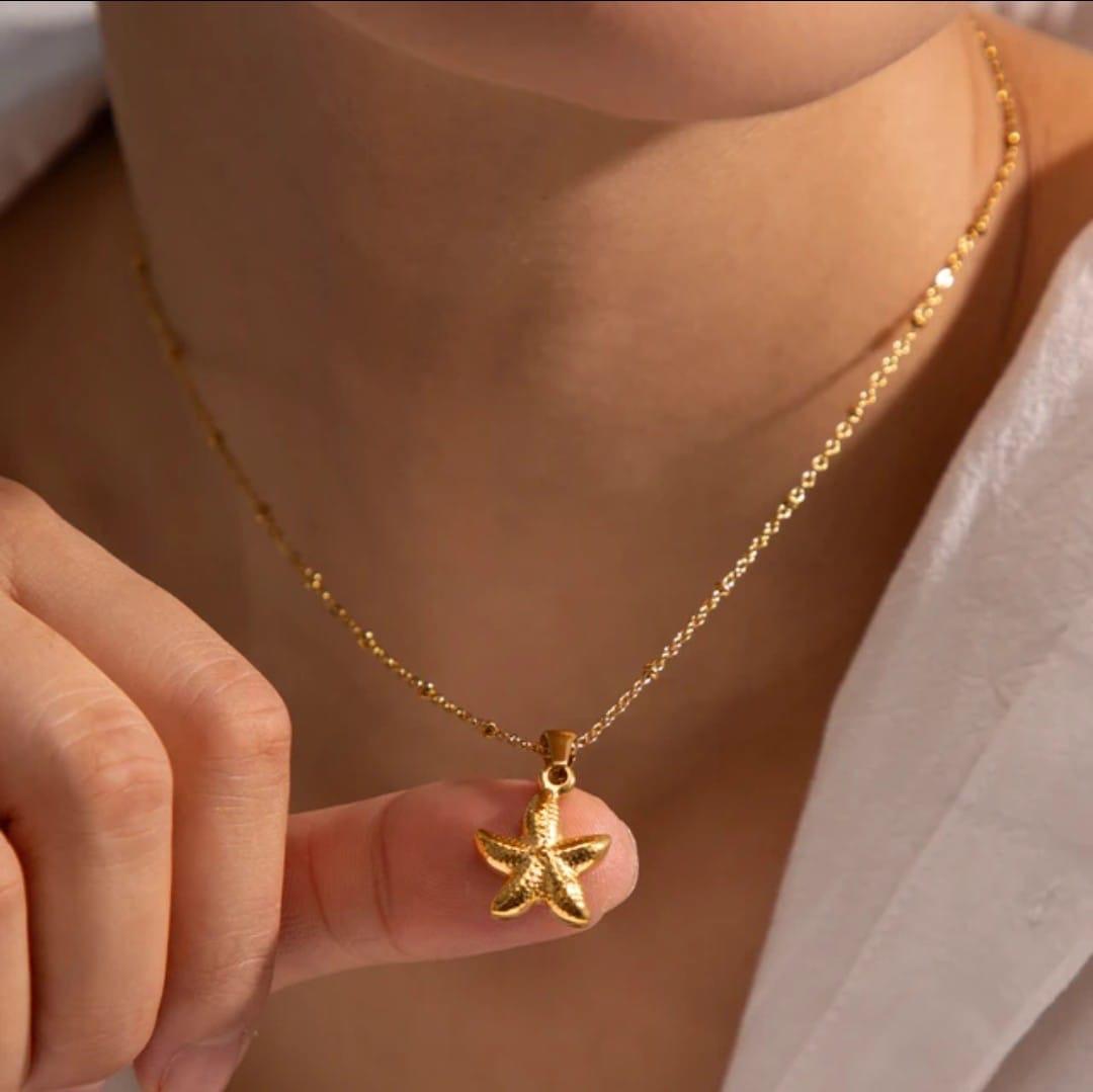 18K Gold-Plated Starfish Pendant Necklace