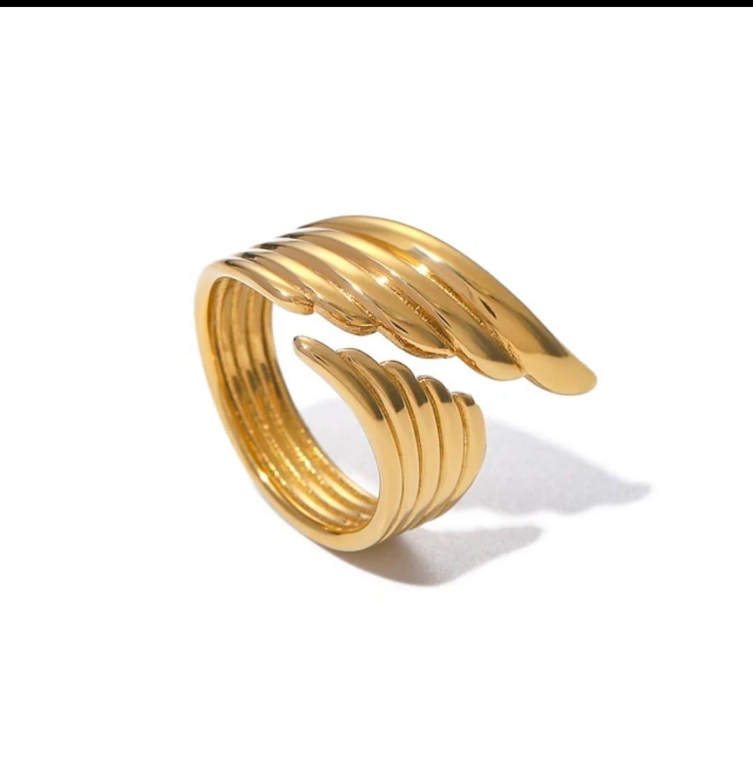 18K Gold-Plated Wing Wrap Adjustable Ring