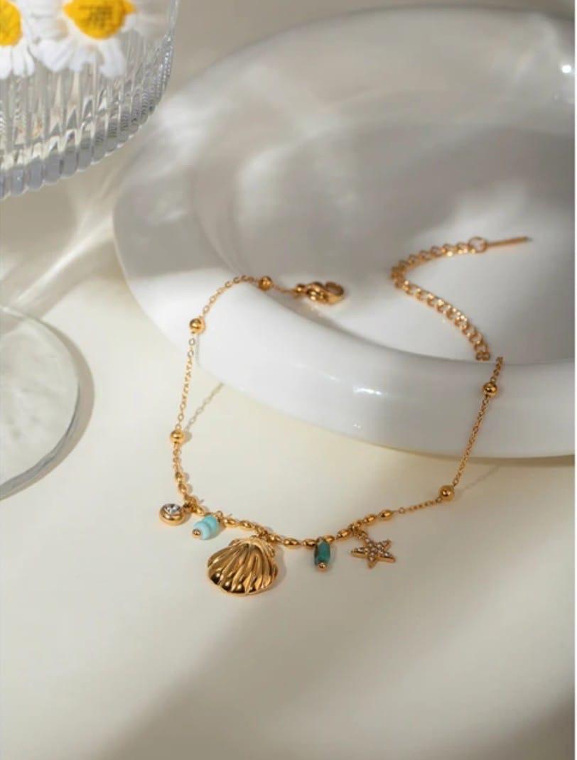 18K Gold-Plated Beach Charm Bracelet
