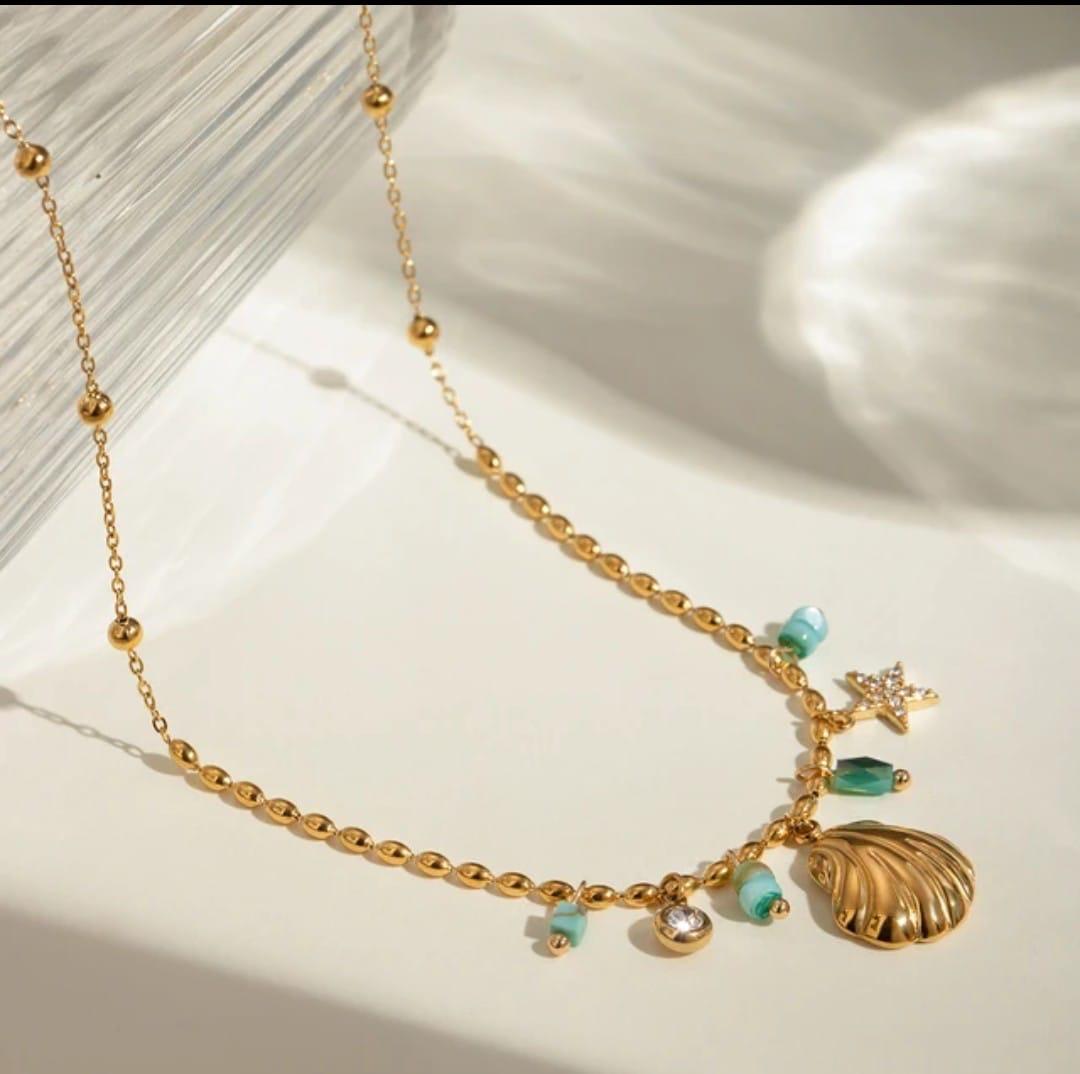 18K Gold-Plated Beach Charm Bracelet