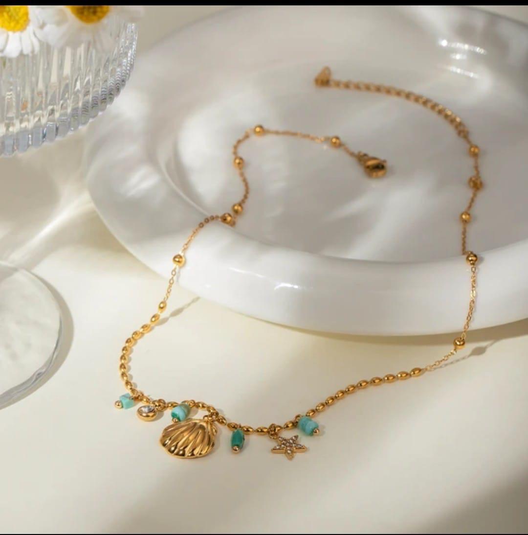18K Gold-Plated Beach Charm Bracelet