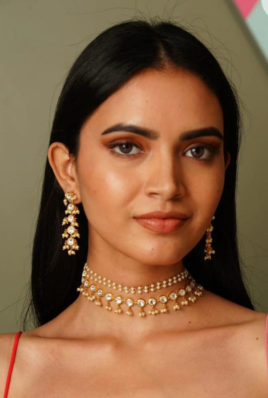 Zarina Dual-Layer Pearl Choker Set