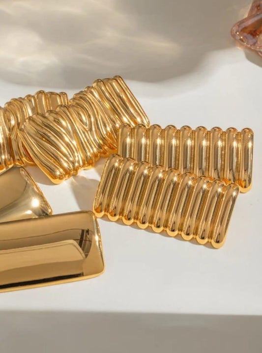 18K Gold-Plated Modern Bar Earrings
