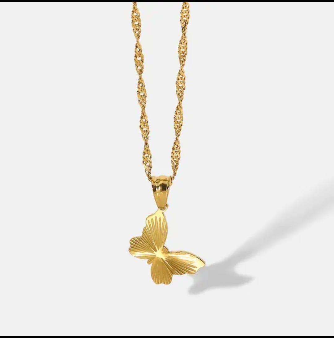 18K Gold-Plated Butterfly Pendant Necklace