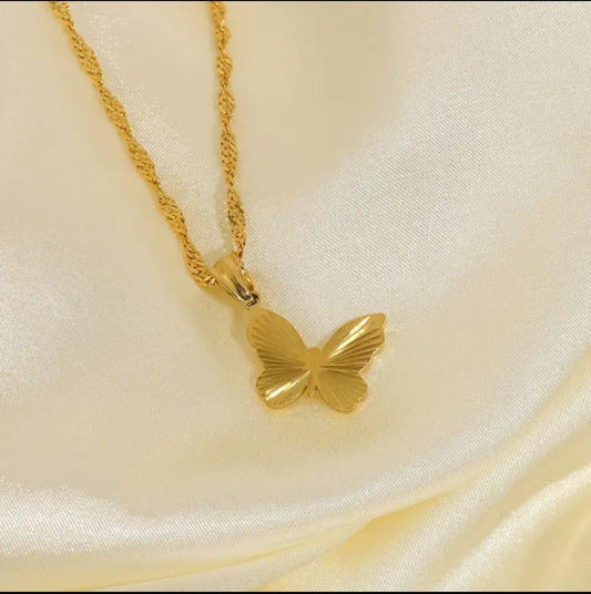18K Gold-Plated Butterfly Pendant Necklace