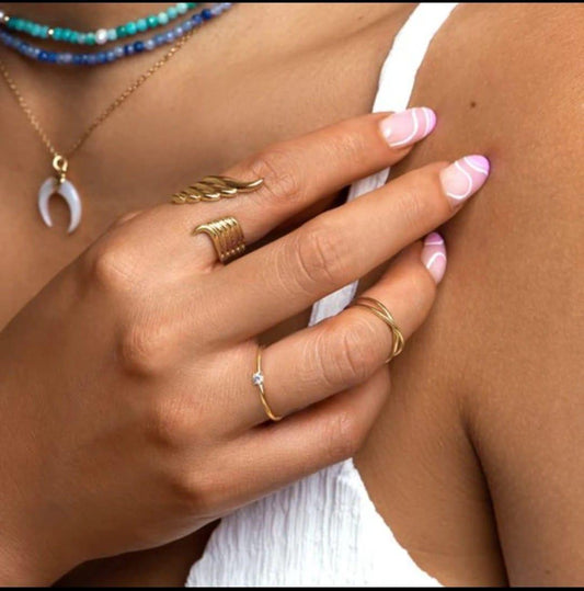 18K Gold-Plated Wing Wrap Adjustable Ring
