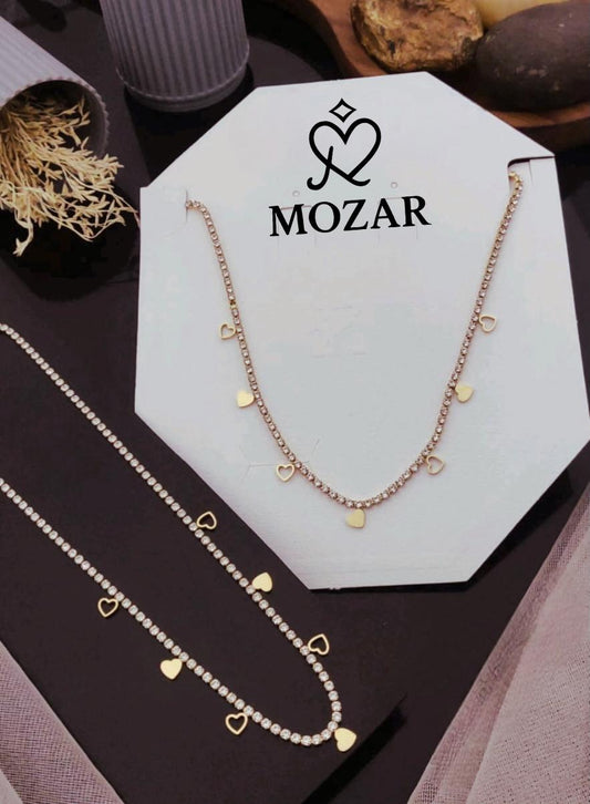 Dainty Hearts Tennis Necklace