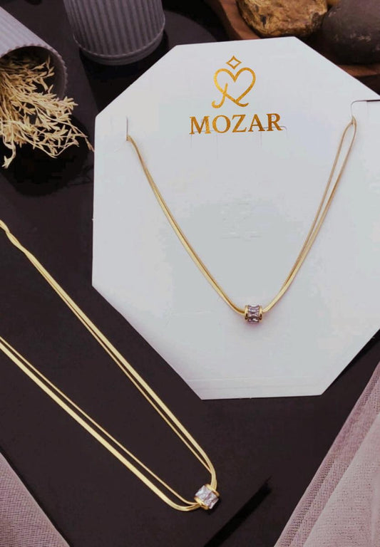 Radiant Solitaire Bar Necklace