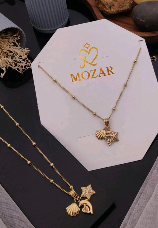 Golden Ocean Charm Necklace