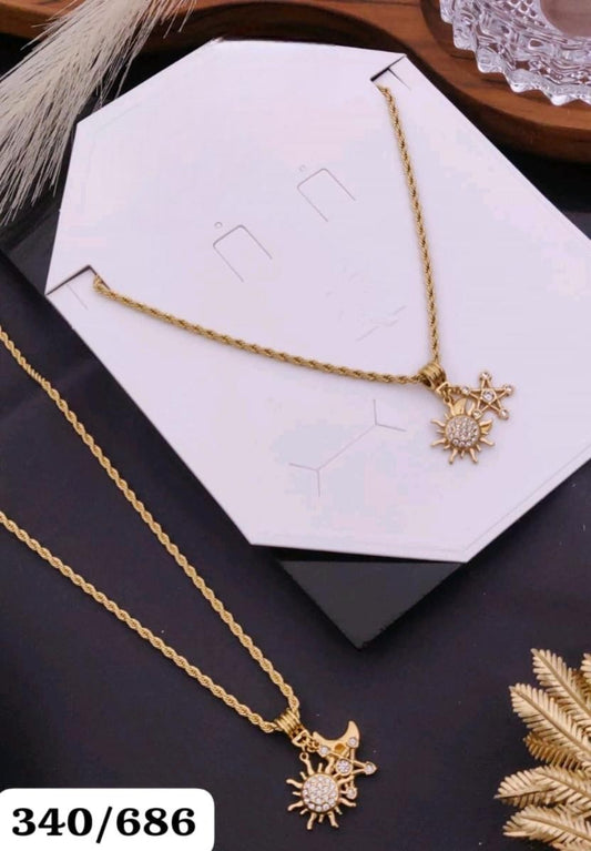 Celestial Glow 18K Gold-Plated Pendant Necklace