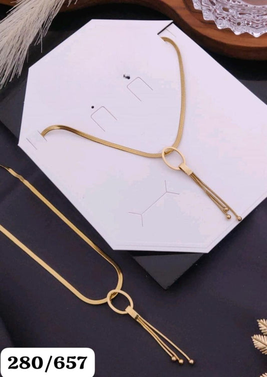 Golden Tassel 18K Gold-Plated Drop Pendant Necklace